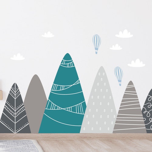 Mountains Wall Sticker Home Decor for Kids Room Nursery Etsy