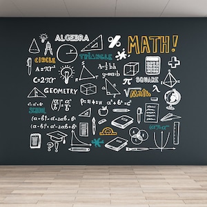Algebra Graffiti Wall Decal: Math Classroom Decor