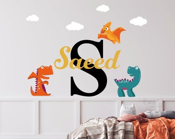 Personalized Dinosaur Name Vinyl Wall Decal: Kids Room Decor