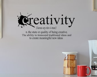 Vinilo decorativo con frase "Creatividad": Decoración inspiradora para la oficina