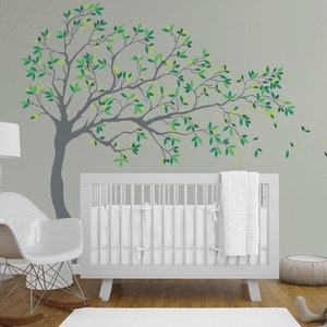 Blowing Tree Wall Decal, Cherry Blossom Tree Wall Decal, Tree Wall Art, Tree Wall Decor, Nursery Wall Vinyl Wall Decal, Kids Room Wall Decor image 4