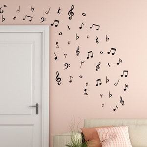 Music Studio Wall Decal, Music Vinyl Wall Sticker,Music Notes Wall Art ,Music Wall Sticker, Music Wall Decal,Boyfriend Gift,Musical Disc Art