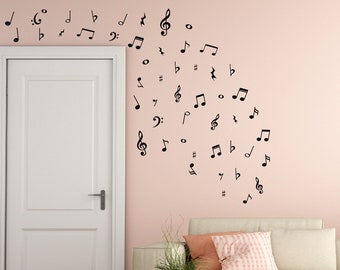 Music Studio Wall Decal, Music Vinyl Wall Sticker,Music Notes Wall Art ,Music Wall Sticker, Music Wall Decal,Boyfriend Gift,Musical Disc Art