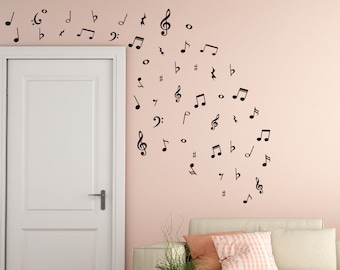 Music Notes Wall Decal: Vinyl Musical Wall Art, Studio Decor