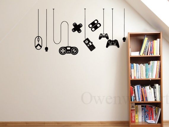 Wondever Large 3D Gaming Room Wall Decals – Controller & Joystick Peel & Stick Stickers, Gamer Decor For Boys Bedroom, Kids Playroom (2 Sheets)