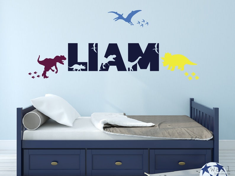 Custom Dinosaur Wall Name Vinyl Decal Nursery Kids Boys & Etsy