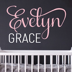 Baby Girl Initial Personalized Custom Name Vinyl Wall Decal 20" W By