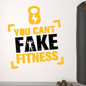 Fitness Inspiration Quote Vinyl Wall Decal: Home Gym Decor