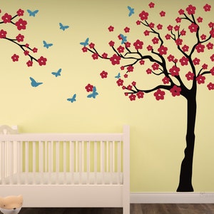 Conner Tree Wall Decal, Cherry Blossom Tree Wall Decal, Tree Wall Art ...