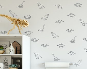 Dinosaurier Wandtattoo-30 Stück Set Dinosaurier Wand Kunst-Kinderzimmer Dinosaurier Wandaufkleber-Jungen Zimmer Wanddekoration
