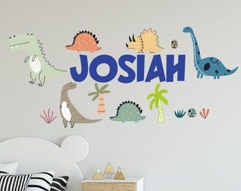 Personalized Dinosaur Name Wall Decal: Boys Nursery Decor