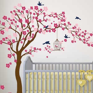 Blossom Tree Wall Decal, Cherry Blossom Tree Decor, Tree Wall Art, Tree Wall Decor, Nursery Wall Vinyl Wall Decal, Kids Room Wall Decor