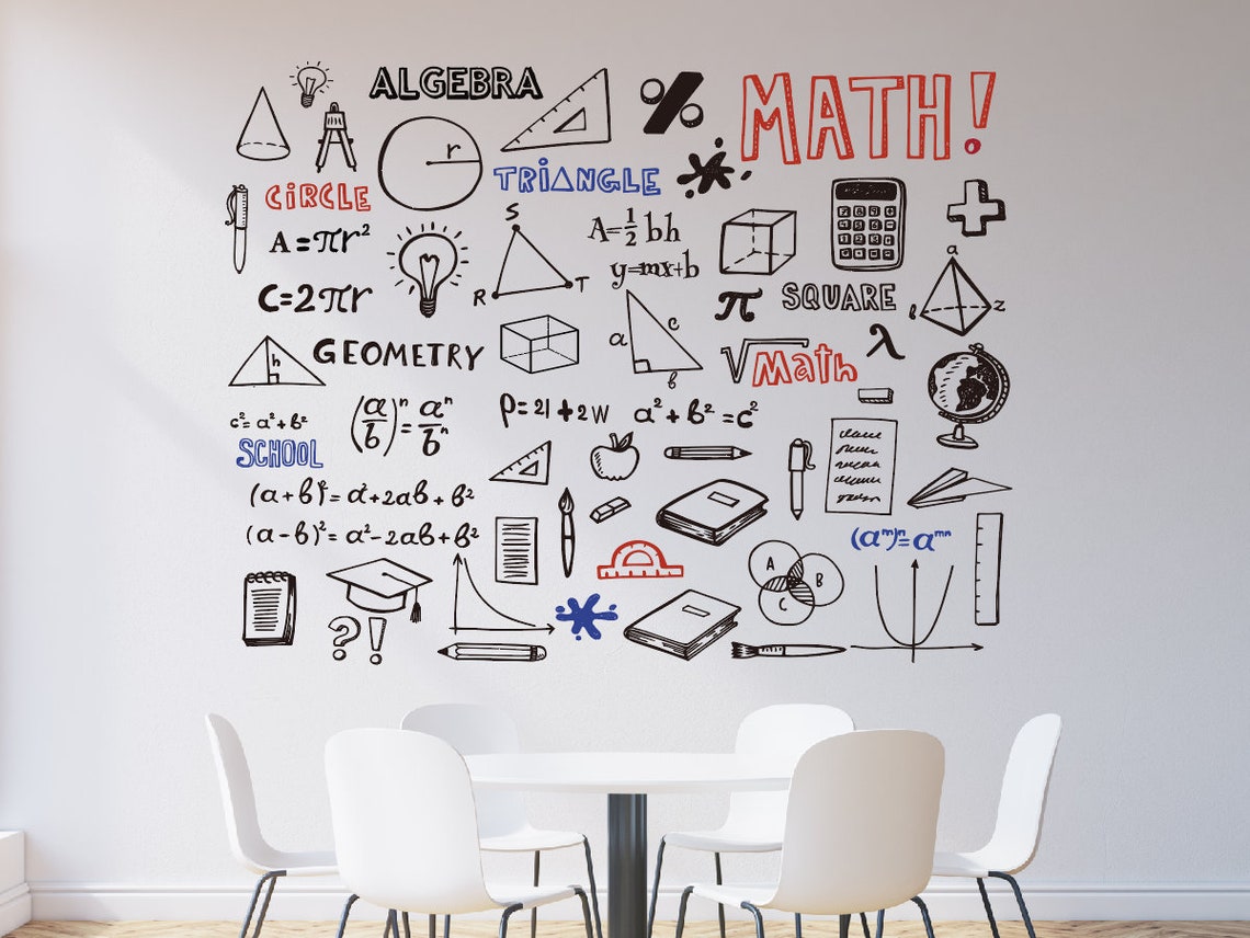 Graffiti Doodle Math Wall Sticker Algebra Wall Art  Etsy