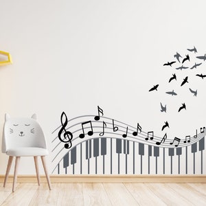 Music Studio Wall Decal,musical notation sticker, Music Vinyl Wall Sticker,Music Wall Art ,Music Wall Sticker, Music Wall Decal