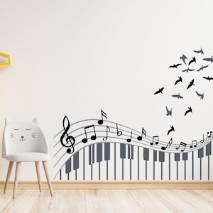 Music Studio Wall Decal,musical notation sticker, Music Vinyl Wall Sticker,Music Wall Art ,Music Wall Sticker, Music Wall Decal