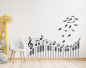 Musical Notation Vinyl Wall Decal: Music Studio Decor