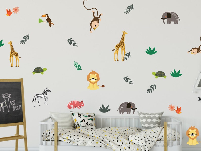 Safari Animals Wall Decal: Jungle Nursery Decor, Kids Room Decor - Etsy