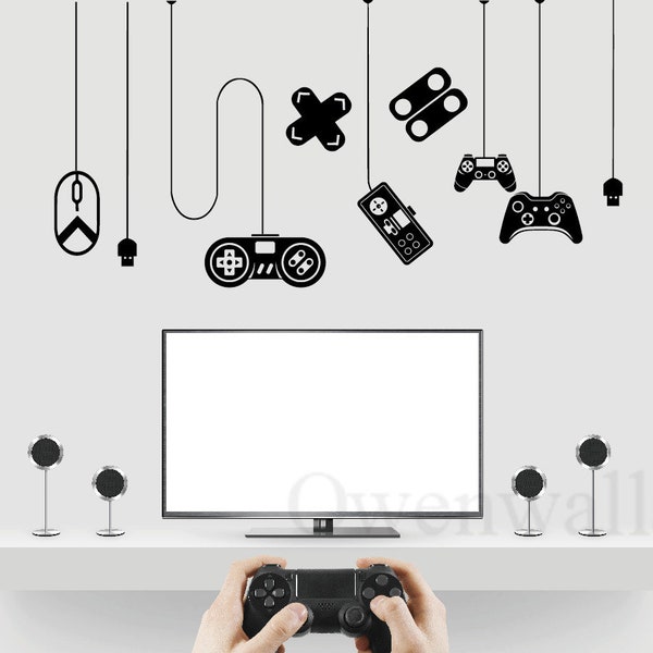 Gaming Wall Sticker , Gamer Wall Decor , Gamer Vinyl Wall Decal , Gaming Stickers For Boys Room Wall Decor , Gaming Decals