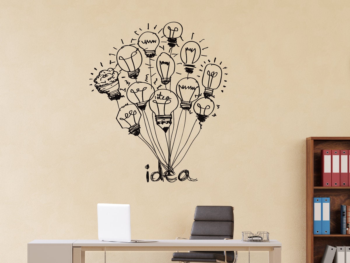 Idea Bulb Office Wall Decal Classroom Wall Vinyl Etsy UK