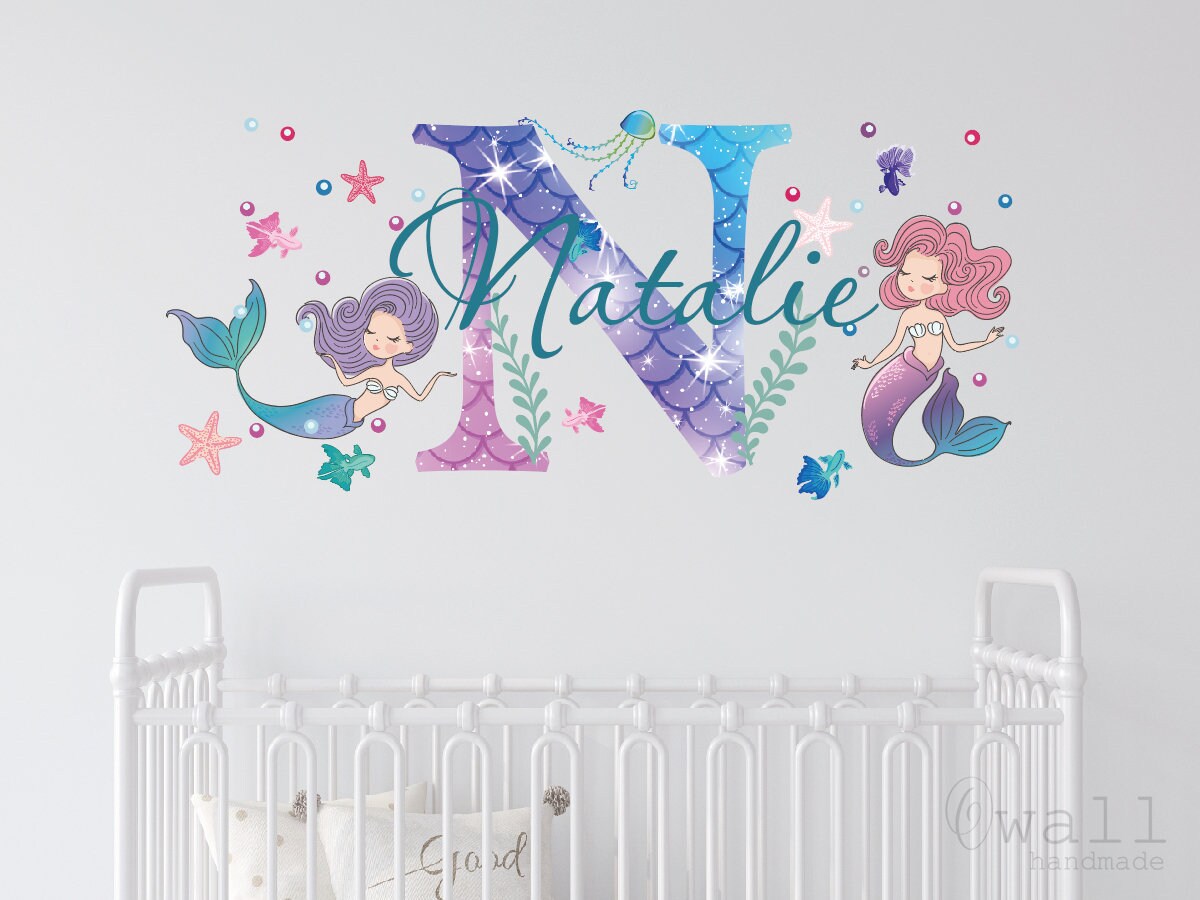 Mermaid Personalized Name Wall Decal: Girls Nursery Decor - Etsy