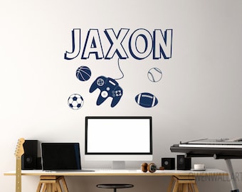 Gamer Custom Name Vinyl Wall Decal: Boys Room Decor