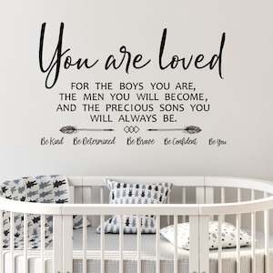 Boys Room Wall Decor-Wished for boys quotes wall sticker-Encourage son quotes Decal-Nursery Room Wall Decor-Kids Bedroom Wall Decal