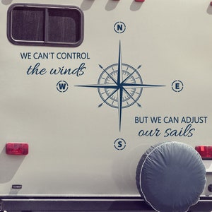 Nautical Star Compass We can&#39;t control the winds  inspirational vinyl quote Wall Sticker Lettering sign room decor , Kids Room Wall Art
