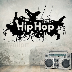 Hip Hop Dancing Decal, Street Dance Sticker, Dancing Stuido Wall Decor,Boys Room Wall Decor, Dance Theme Decor, Dancing Room Decal