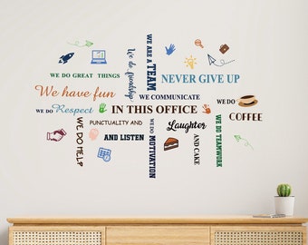 Inspirational Office Quotes Wall Decal: Motivational Art Decor