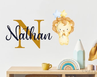 Personalized Lion Wall Decal: Custom Name Nursery Decor