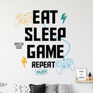 Gaming Wall Sticker , Gamer Wall Decor , Gamer Vinyl Wall Decal , Gaming Stickers For Boys Room Wall Decor , Gaming Decals For Kids room