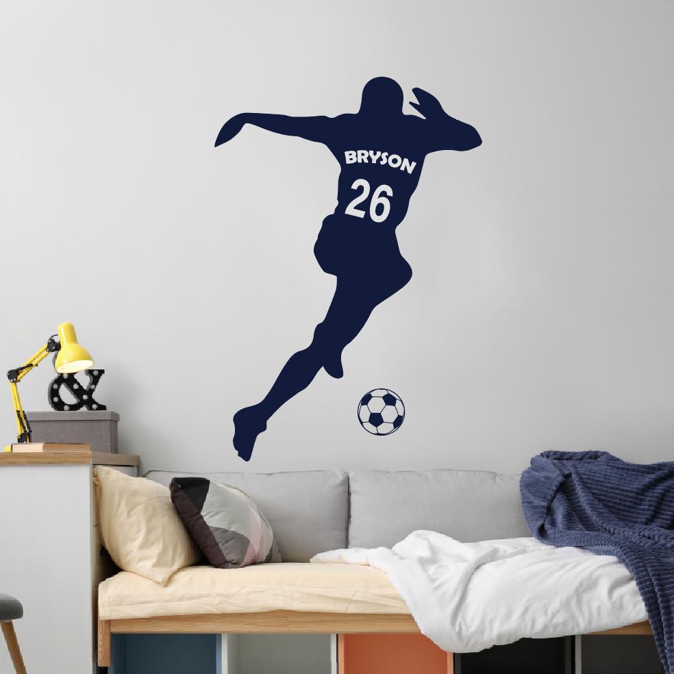 Personalized Soccer Decals Custom Name Girls Soccer Player Wall Decal