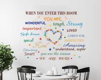 Colourful Inspirational Quotes Wall Sticker, Quotes Art For Classroom, Nursery, Office Wall Decor