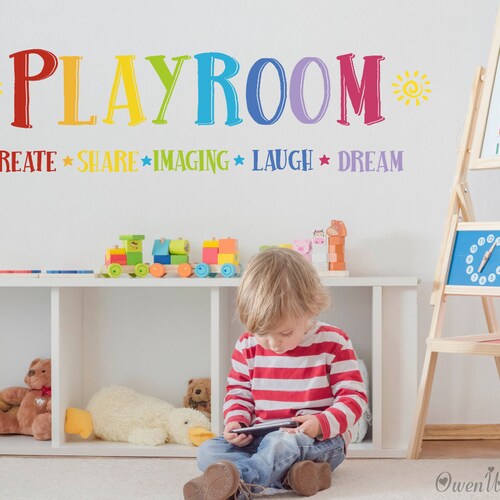 Play Room Inspirational Quotes Wall Decal Nursery Playroom - Etsy