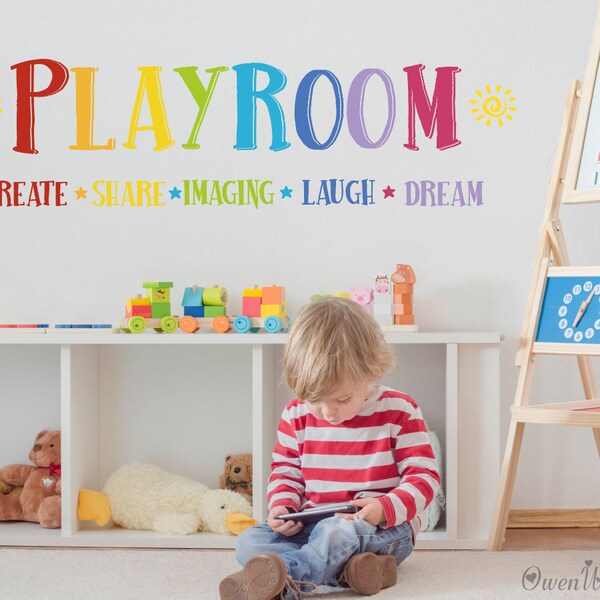 Playroom Wall Decals Etsy