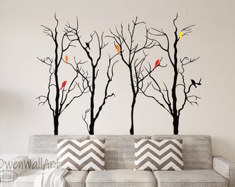 Vinile per bambini giraffa con albero e nuvole