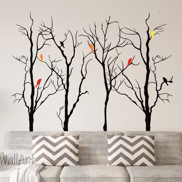 Large Tree Silhouette Wall Decal Etsy