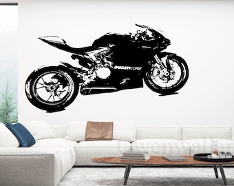 Ducati Badge Wall Art Sticker Lounge Bedroom Garage Workshop Removable Vinyl