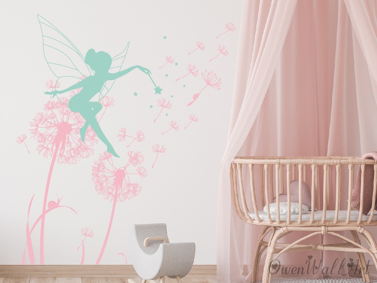 Fairy Dandelion Wall Decal: Girls Nursery Room Decor - Etsy