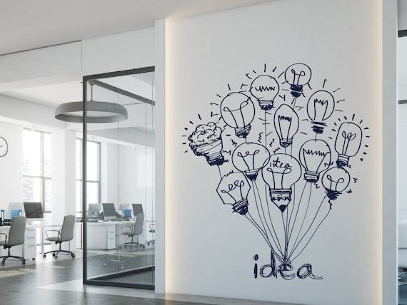 Idea Bulb Ufficio Decalcomania Parete Aula Parete Vinile Adesivo-Lettura  Sala Parete Arte-Grande Ufficio Parete Adesivo Adesivo parete creativa -   Italia