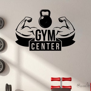 Fitness Gym Wall Sticker ,Gym Center Sticker For Sports Wall, Home Gym Decor , Gym Studio Decor, Home Sports Wall Art