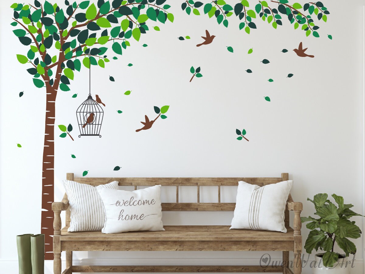 Spring Tree Wall Decal, LargeTree  Decal, Tree Wall Art, Tree Wall Decor, Nursery Vinyl Decal, Kids Room Wall Decor,Bedroom Wall Decor