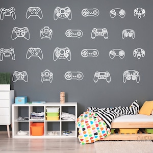 32pcs set Gaming Wall Sticker , Gamer Wall Decor , Gaming pattern  Vinyl Wall Decal , Gaming Stickers For Boys Room Wall Decor