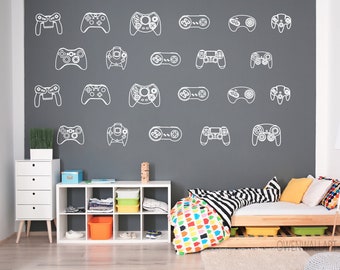 32pcs set Gaming Wall Sticker , Gamer Wall Decor , Gaming pattern  Vinyl Wall Decal , Gaming Stickers For Boys Room Wall Decor