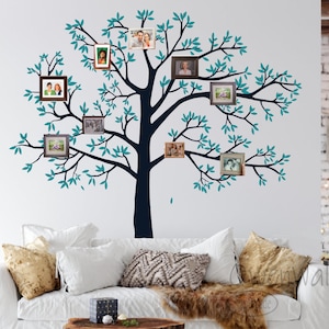 Family  Tree Wall Decal,  Photoframe Tree Wall Decal, LargeTree Wall Art, Tree  Decor, Nursery Wall Vinyl Wall Decal, Kids Room Wall Decor