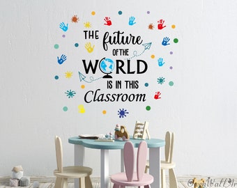 Vinilo decorativo con frase inspiradora para el aula: Decoración escolar