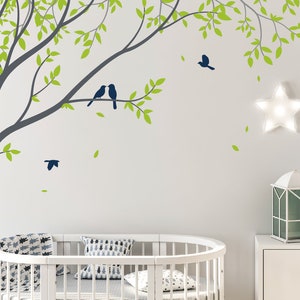 Conner Tree Wall Decal, Blowing Tree Wall Decal, Tree Wall Art, Tree Wall Decor, Nursery Wall Vinyl Wall Decal, Kids Room Wall Decor