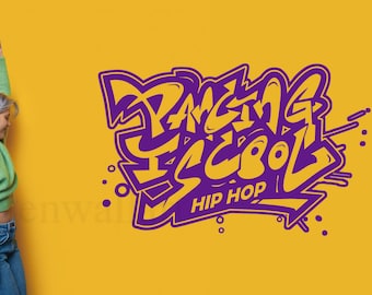 Hip Hop Tanzstudio Wandtattoo im Graffiti-Stil
