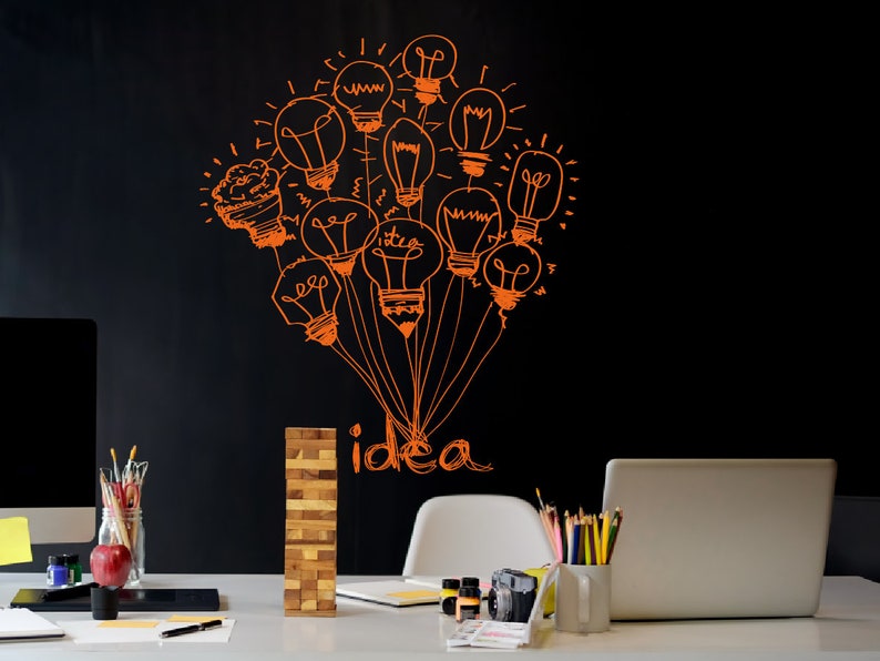 Idea Bulb Office Wall Decal Classroom Wall Vinyl Etsy UK
