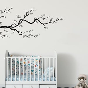 Tree Top Branches Wall Decal Vinyl Sticker-Black Tree Wall sticker -Conner Tree Wall Vinyl Sticker